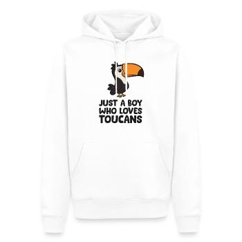 Seul un garçon qui aime les toucans Cuter - Sweat à capuche Premium bio Homme - blanc - Devant - Nico (187cm)