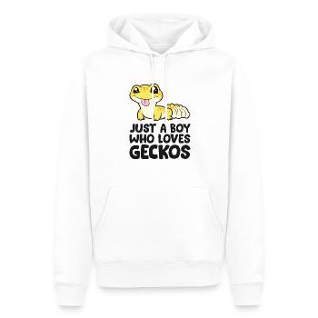 Just a Boy Who Loves Geckos Cute Leopard Gecko - Men’s Premium Organic Hoodie - white - Front - Nico (187cm)