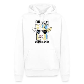 Chèvre Chuchoteur Chèvre Chuchoteur Cadeau Chèvre - Sweat à capuche Premium bio Homme - blanc - Devant - Nico (187cm)