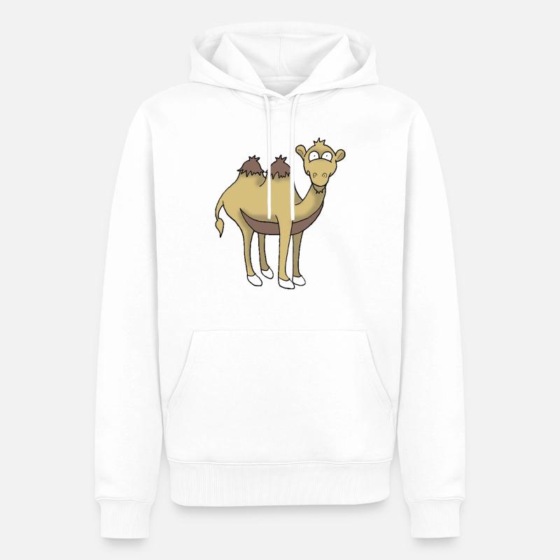 Kamel - Männer Premium Bio Hoodie - Weiß