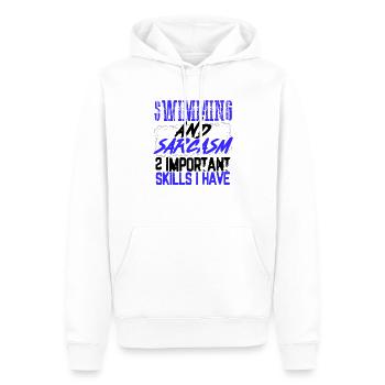 Idées cadeaux nageur Natation et sarcasme 2 - Sweat à capuche Premium bio Homme - blanc - Devant - Nico (187cm)