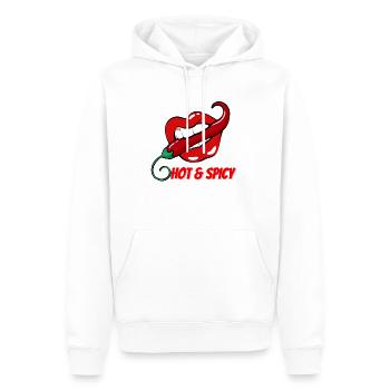 Hot & Spicy Chilli Pepper in Red Lips - Men’s Premium Organic Hoodie - white - Front - Nico (187cm)