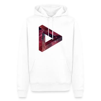 Illusion de triangle dans le style Galaxy - Sweat à capuche Premium bio Homme - blanc - Devant - Nico (187cm)