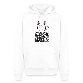 Chinchillas Are Awesome Therefore I'm A Chinchilla - Men’s Premium Organic Hoodie - white - Front - Nico (187cm)