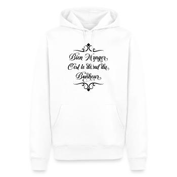 Gut essen - Männer Premium Bio Hoodie - Weiß - Vorne - Nico (187cm)