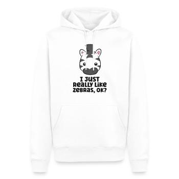 Ich mag Zebras einfach sehr, okay? Niedliches - Männer Premium Bio Hoodie - Weiß - Vorne - Nico (187cm)