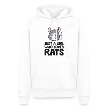Juste une fille qui aime les rats drôles de rats propriétaire fille - Sweat à capuche Premium bio Homme - blanc - Devant - Nico (187cm)