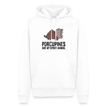 Les porcs-épics sont mon animal spirituel mignon porc-épic - Sweat à capuche Premium bio Homme - blanc - Devant - Nico (187cm)