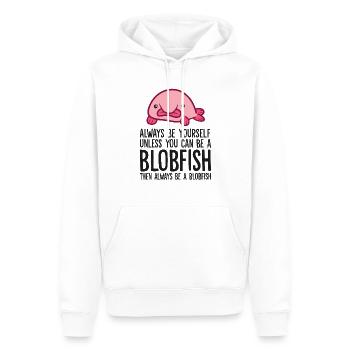 Sei immer du selbst, außer du kannst ein - Männer Premium Bio Hoodie - Weiß - Vorne - Nico (187cm)