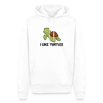 I Like Turtles Ocean Cute Sea Turtle - Men’s Premium Organic Hoodie - white - Front - Nico (187cm)