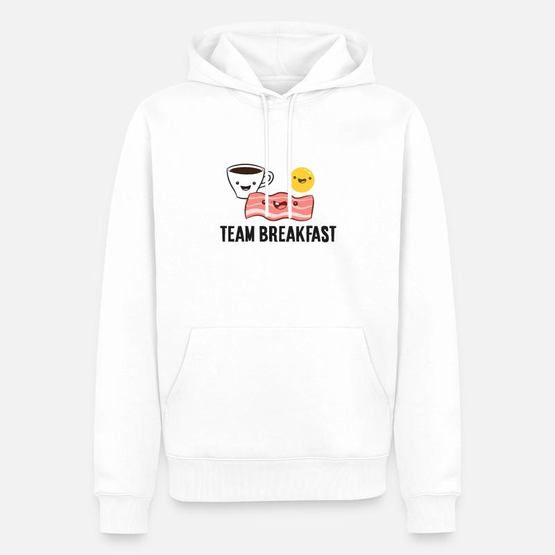 Speck-Eier-Kaffee-Team-Frühstück - Männer Premium Bio Hoodie - Weiß