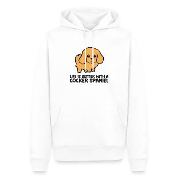 Cocker Spaniel Propriétaire la vie est meilleure avec un cocker - Sweat à capuche Premium bio Homme - blanc - Devant - Nico (187cm)
