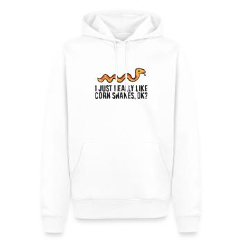 J’aime vraiment les serpents de maïs, d’accord? - Sweat à capuche Premium bio Homme - blanc - Devant - Nico (187cm)