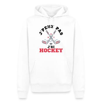 J'peux pas j'ai Hockey Idée cadeau original - Sweat à capuche Premium bio Homme - blanc - Devant - Nico (187cm)
