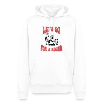 ''Let's go for a round'' By Bousso - Männer Premium Bio Hoodie - Weiß - Vorne - Nico (187cm)