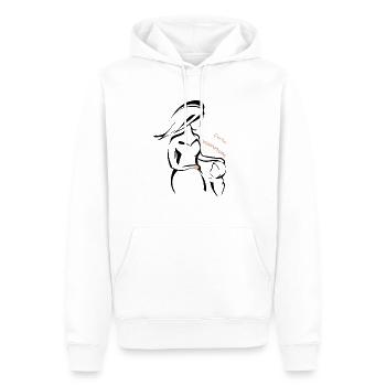 Design PMN - Sweat à capuche Premium bio Homme - blanc - Devant - Nico (187cm)