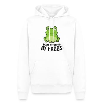 Froschliebhaber leicht abgelenkt durch Frösche - Männer Premium Bio Hoodie - Weiß - Vorne - Nico (187cm)