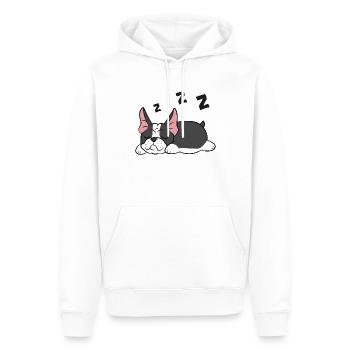 Boston Terrier Hund Schlafanzug Lustig - Männer Premium Bio Hoodie - Weiß - Vorne - Nico (187cm)