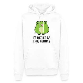 Ich wäre lieber auf Froschjagd lustiger - Männer Premium Bio Hoodie - Weiß - Vorne - Nico (187cm)