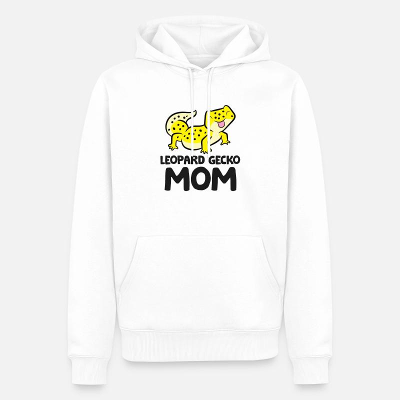 Leopardgecko Mama Eidechse Reptil Leopardgecko - Männer Premium Bio Hoodie - Weiß