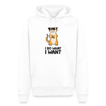 I Do What I Want Reptile Lizard Crested Gecko - Men’s Premium Organic Hoodie - white - Front - Nico (187cm)