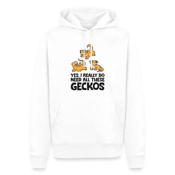 Ja, ich brauche wirklich all diese Haubengeckos - Männer Premium Bio Hoodie - Weiß - Vorne - Nico (187cm)