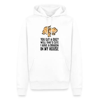 You Got A Dog? I Have A Dragon In My House - Men’s Premium Organic Hoodie - white - Front - Nico (187cm)