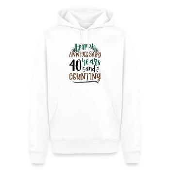 Joyeux anniversaire 40 ans et 40e - Sweat à capuche Premium bio Homme - blanc - Devant - Nico (187cm)