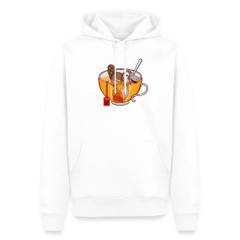 Ornithorynque nageant dans le thé Cadeau du buveur de thé - Sweat à capuche Premium bio Homme - blanc - Devant - Nico (187cm)
