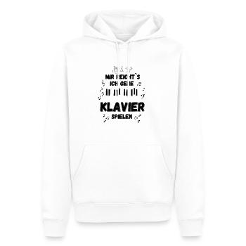 Mir reicht´s, ich geh Klavier spielen. - Männer Premium Bio Hoodie - Weiß - Vorne - Nico (187cm)