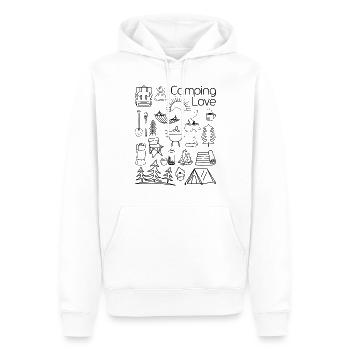 Camping Love Lineart schwarz - Männer Premium Bio Hoodie - Weiß - Vorne - Nico (187cm)