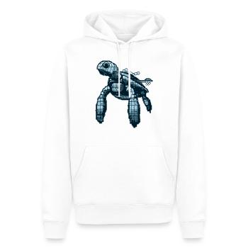 Turtle en rétro 8 bit look minimaliste - Sweat à capuche Premium bio Homme - blanc - Devant - Nico (187cm)