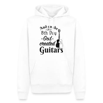 And on the 8th day God created Guitars - Männer Premium Bio Hoodie - Weiß - Vorne - Nico (187cm)