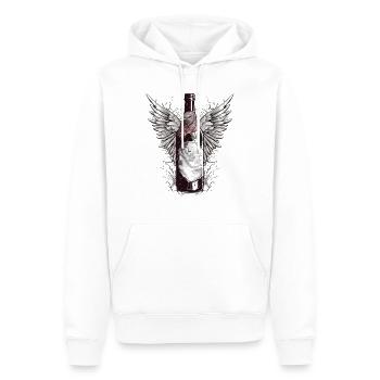 Bottle of winged wine n°3 - Men’s Premium Organic Hoodie - white - Front - Nico (187cm)
