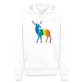 Deer - Men’s Premium Organic Hoodie - white - Front - Nico (187cm)