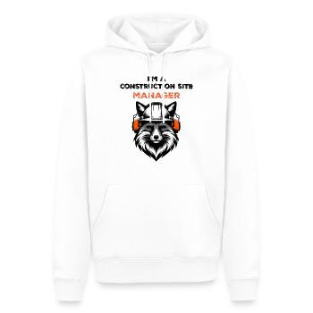 Je suis chef de chantier renard - Sweat à capuche Premium bio Homme - blanc - Devant - Nico (187cm)