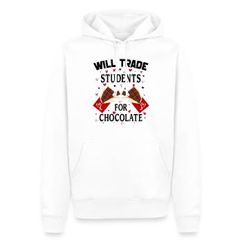 Will Trade Students For Chocolate Valentines Day - Sweat à capuche Premium bio Homme - blanc - Devant - Nico (187cm)