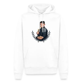 Pour de vrai Rieser. Pour les vrais producteurs de rames. - Sweat à capuche Premium bio Homme - blanc - Devant - Nico (187cm)