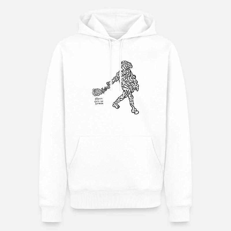 there will be brain - Männer Premium Bio Hoodie - Weiß