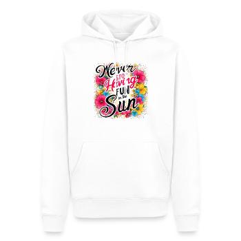 Höre nie auf, Spaß in der Sonne zu haben Design - Männer Premium Bio Hoodie - Weiß - Vorne - Nico (187cm)