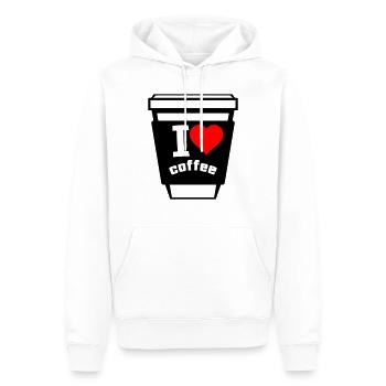 i love coffee 02 - Männer Premium Bio Hoodie - Weiß - Vorne - Nico (187cm)