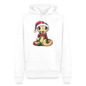 Serpent Cobra Noël - Sweat à capuche Premium bio Homme - blanc - Devant - Nico (187cm)