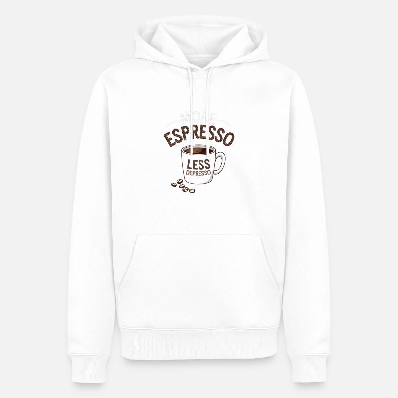 Espresso, Coffee, Kaffee, Latte, Geschenkidee - Männer Premium Bio Hoodie - Weiß
