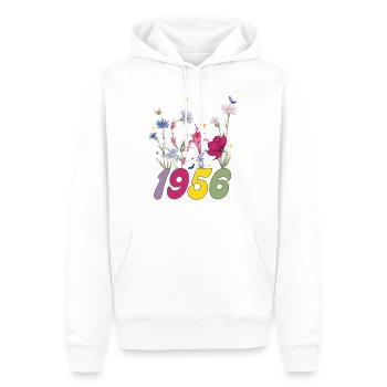 Geburtsjahr 1956 Wildblumen - Männer Premium Bio Hoodie - Weiß - Vorne - Nico (187cm)