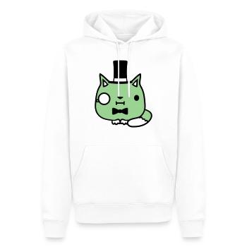 Sir Cat Gentleman Chapeau haut de forme Monocle Rich Gentleman - Sweat à capuche Premium bio Homme - blanc - Devant - Nico (187cm)