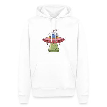 Ufo - Männer Premium Bio Hoodie - Weiß - Vorne - Nico (187cm)