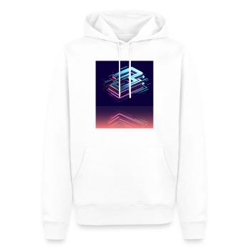 Éclat Néon Géométrique - Sweat à capuche Premium bio Homme - blanc - Devant - Nico (187cm)