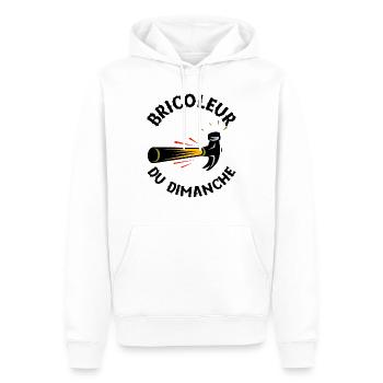 Marteau bricoleur du dimanche - Sweat à capuche Premium bio Homme - blanc - Devant - Nico (187cm)