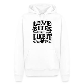 Love Bites but I Like It - Men’s Premium Organic Hoodie - white - Front - Nico (187cm)