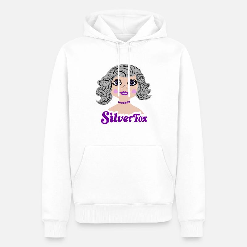 Silverfox Graue Haare Nostalgie - Männer Premium Bio Hoodie - Weiß